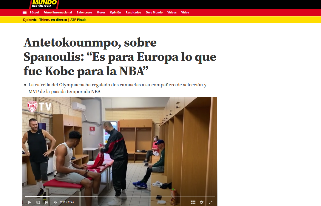 Screenshot 2020 11 21 VÍDEO Antetokounmpo sobre Spanoulis Es para Europa lo que fue Kobe para la NBA